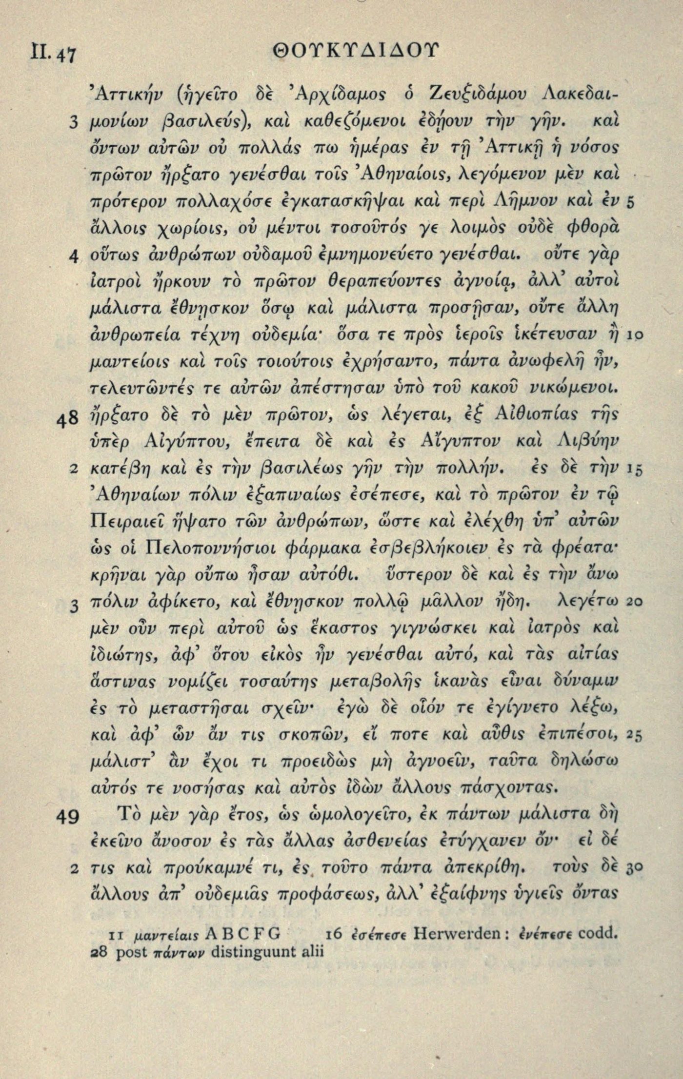 Thucydidis Historiae, ed. H. Stuart Jones, vol. 1 (Books 1–4), Oxford 1902: 2.47–49, where the passage begins